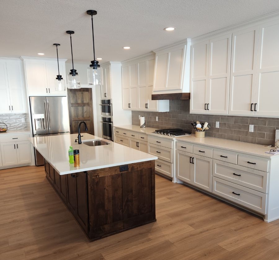 Custom kitchen cabinets built by Picha's Cabinet Shop in the Shakopee Minnesota area.
